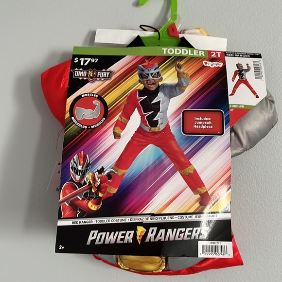 NWT Kids Power Rangers Dino Fury Red Ranger Costume - Picture 8 of 10